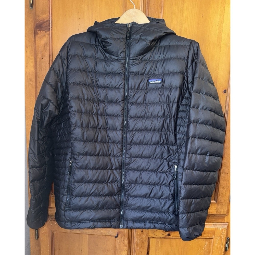 Patagonia Women's XXL 2XL Down Sweater Hoody Puffer Jacket Black 84711 Quilted
